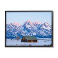 thumbnail image 1 of Stupell Industries Winter Snowy Peaks & Cabin Landscape Photography Black Framed Art Print Wall Art, 20 x 16, 1 of 9