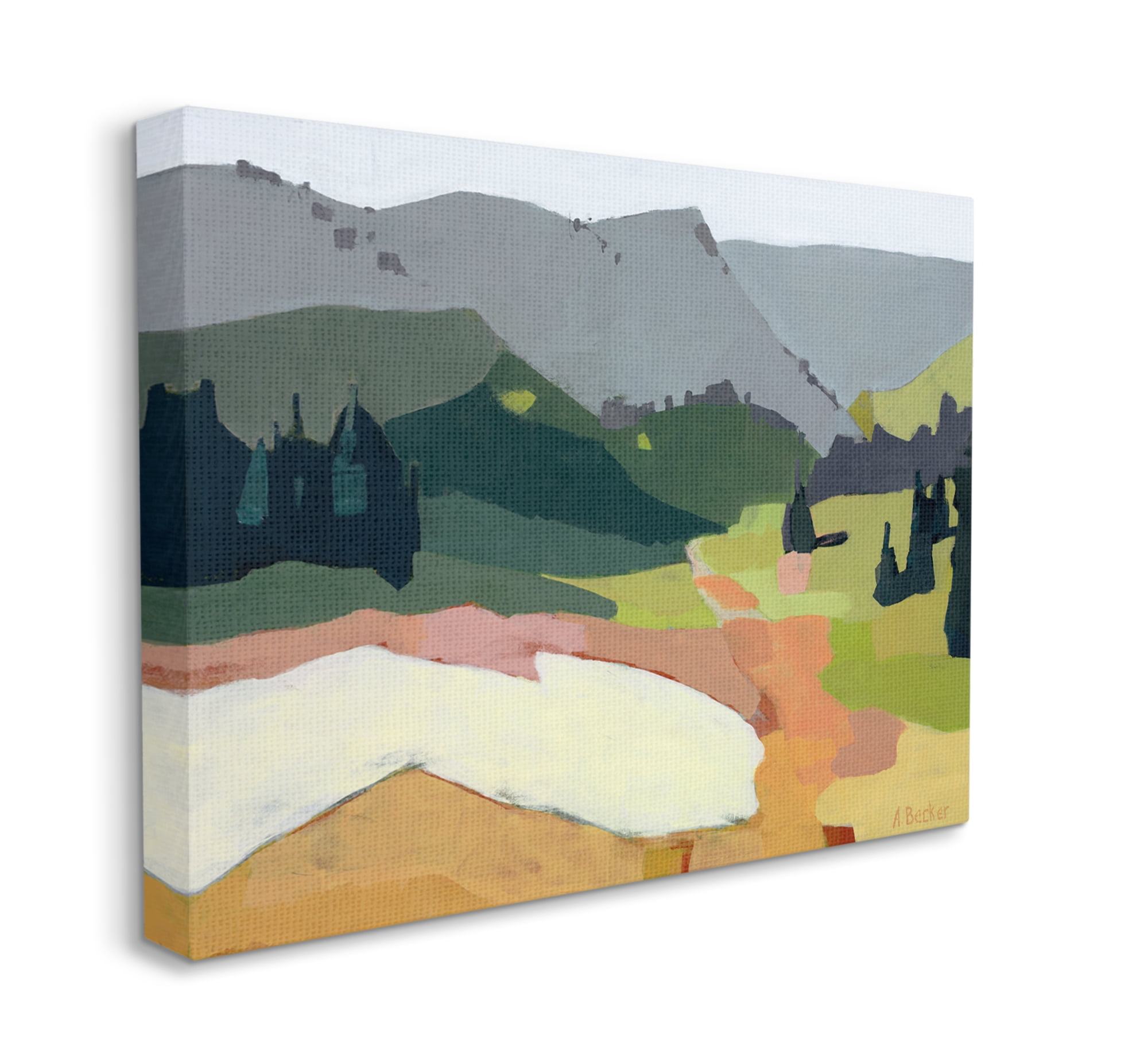 Stupell Industries Winter Thawed Abstract Snow Mountain Landscape Canvas Wall Art, 16 x 20, Design by Anne Becker