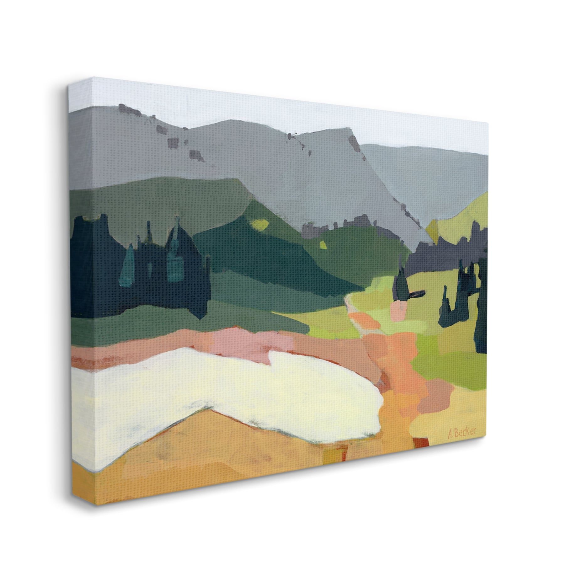 Stupell Industries Winter Thawed Abstract Snow Mountain Landscape Canvas Wall Art, 24 x 30, Design by Anne Becker