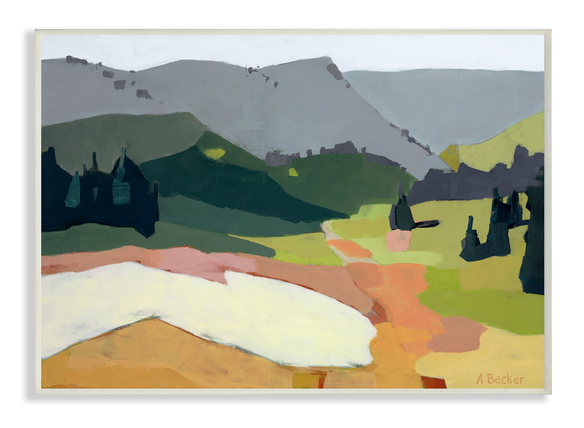 Stupell Industries Winter Thawed Abstract Snow Mountain Landscape Wall Plaque, 13 x 19, Design by Anne Becker