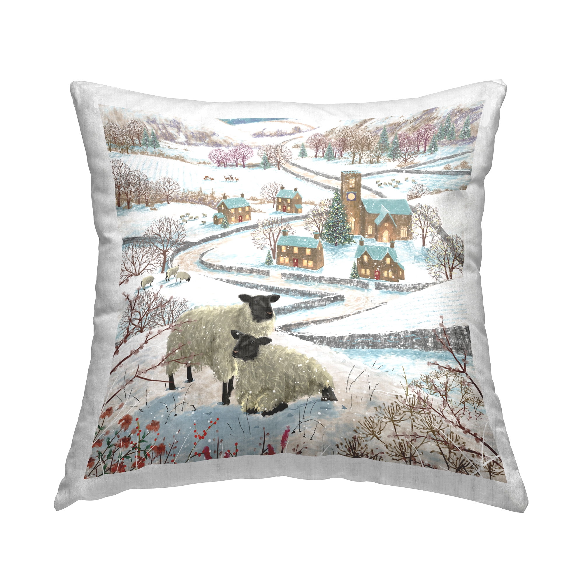 Stupell Industries Winter Town Scenery Decorative Printed Throw Pillow Design by Pip Wilson