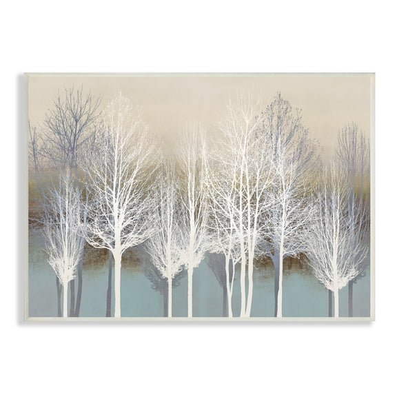 Stupell Industries Winter Tree Forest Silhouettes over Abstract Pattern, 13 x 19, Designed by Kate Bennett