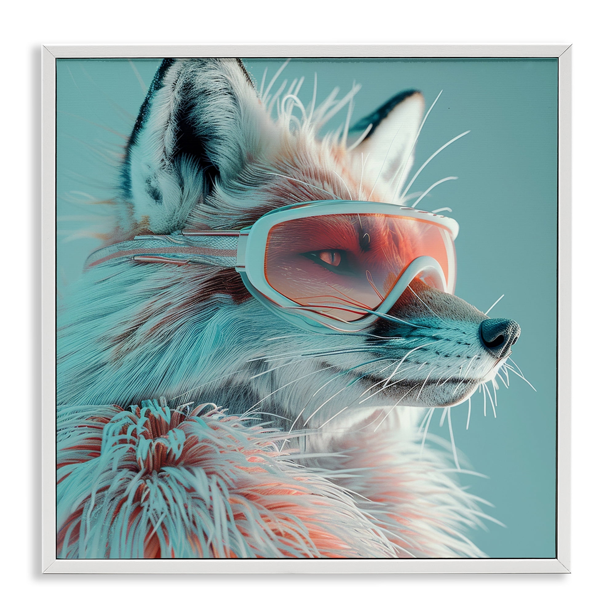Stupell Industries Winter Whimsy Fox Animals Painting White Framed Art Print Wall Art, 12 x 12
