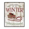thumbnail image 1 of Stupell Industries Winter Wonderland Red Sleigh Wood Texture Christmas Word DesignFramed Wall Art By Artist Jennifer Pugh, 1 of 3