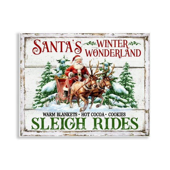 Stupell Industries Winter Wonderland Sleigh Rides Holiday Painting Unframed Art Prints Wall Art, 14 x 11