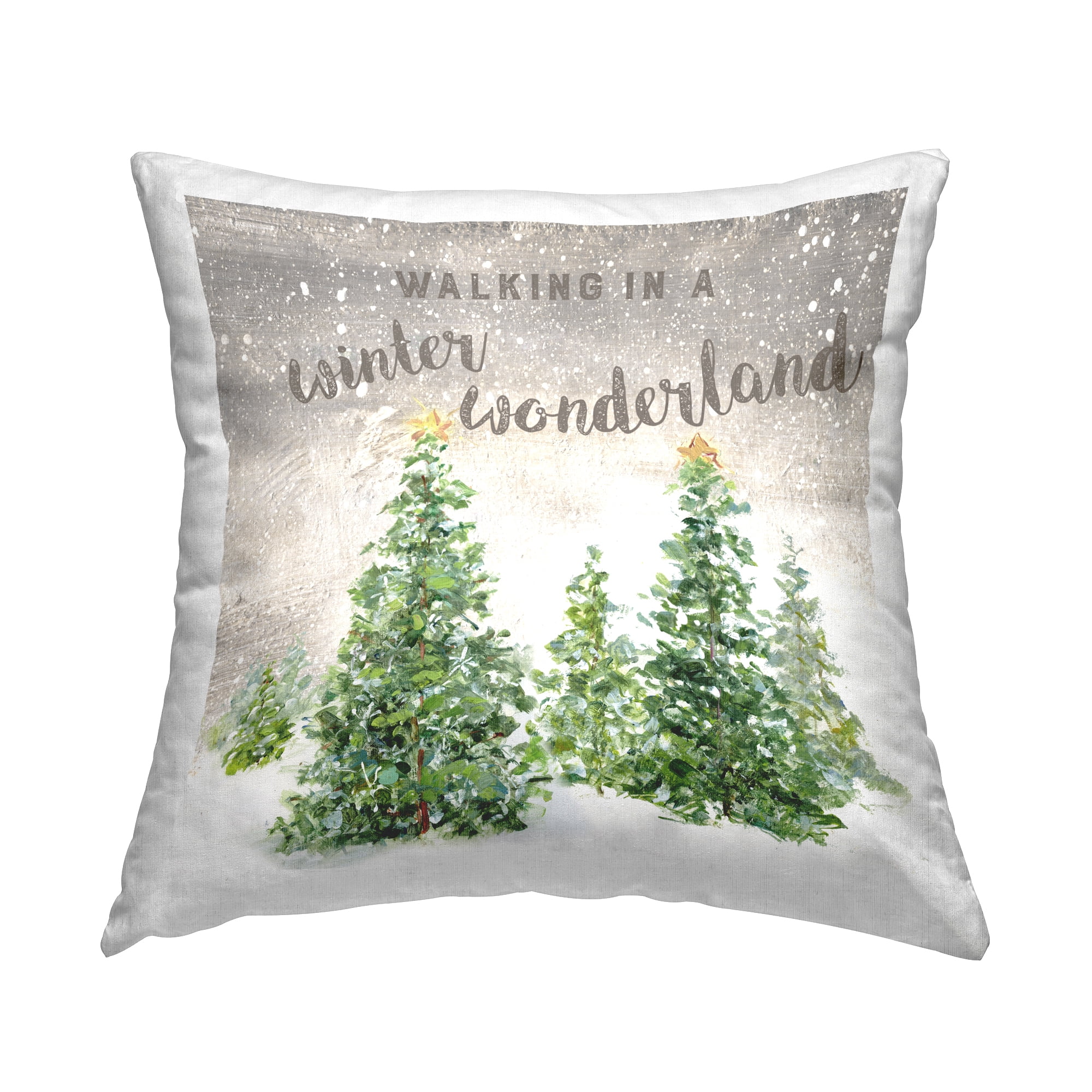 Stupell Industries Winter Wonderland Trees Decorative Printed Throw Pillow, 18 x 18