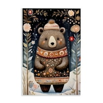 Stupell Industries Winter Woodland Bear Animals & Insects Painting Unframed Art Print Wall Art, 10 x 15