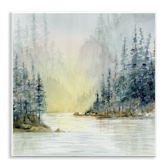 Stupell Industries Winter Woodland Scene Landscape & Nature Painting Unframed Art Print Wall Art, 12 x 12