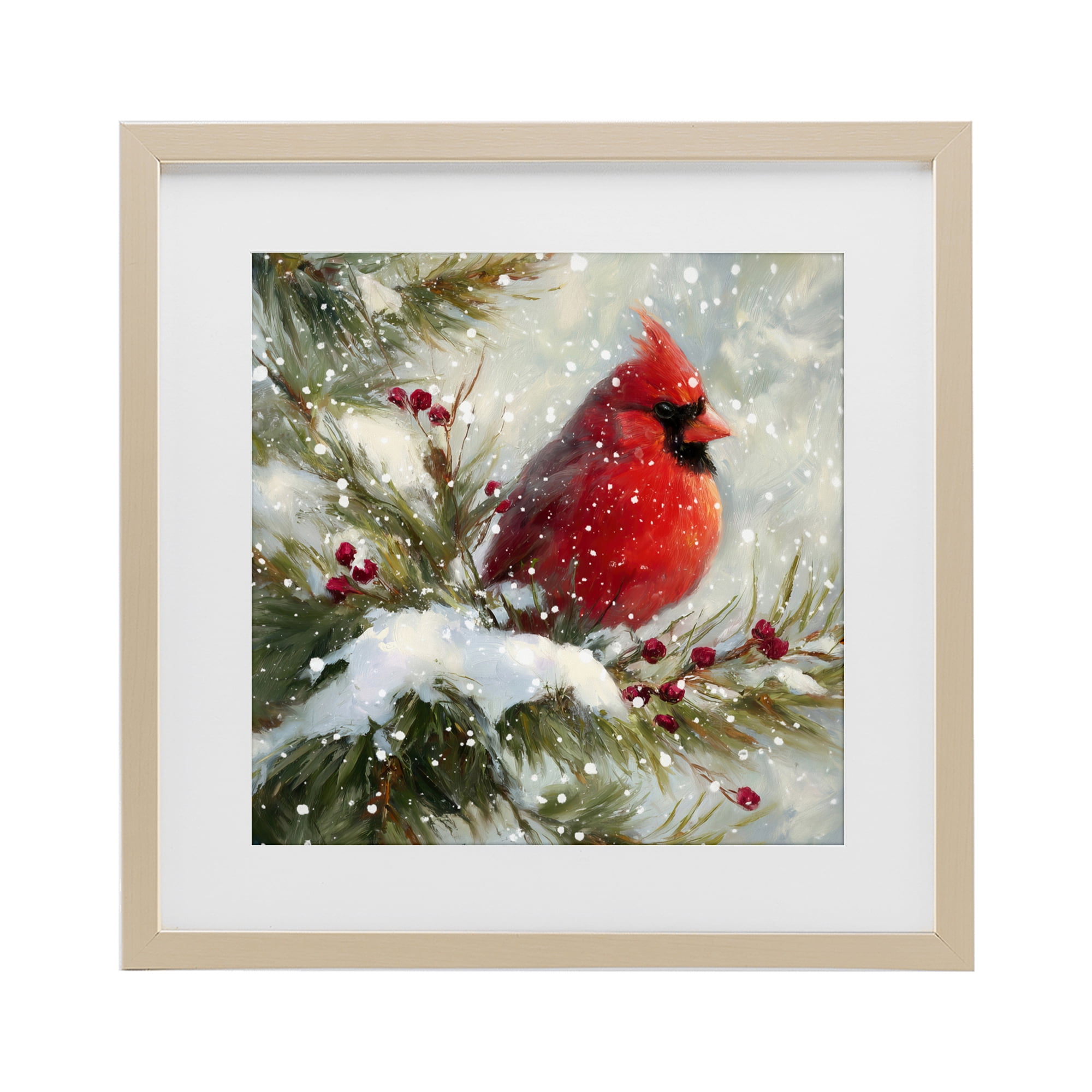 Stupell Industries Winter's Red Jewel Birch Framed Print Under Glass, design by Tina LeCour