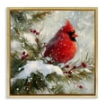 thumbnail image 1 of Stupell Industries Farmhouse Winter's Red Jewel Gold Floating Frame Canvas Art, 18 x 18, by Tina LeCour, 1 of 8