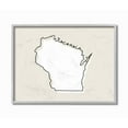 thumbnail image 1 of Stupell Industries Wisconsin Home State Map Neutral Print Design Gray Farmhouse Rustic Framed Giclee Texturized Art by Daphne Polselli, 1 of 3