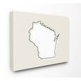 thumbnail image 1 of Stupell Industries Wisconsin Home State Map Neutral Print Design Super Canvas Wall Art by Daphne Polselli, 1 of 3