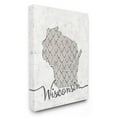 thumbnail image 1 of Stupell Industries Wisconsin Patterned Grey US State Design Canvas Wall Art by Ziwei Li, 1 of 5