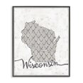 thumbnail image 1 of Stupell Industries Shabby Chic Wisconsin Patterned Grey US State Design Black Framed Giclee Art, 24 x 30, by Ziwei Li, 1 of 7