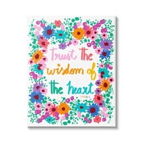 Stupell Industries Wisdom of Heart Phrase Botanical & Floral Painting Gallery Wrapped Canvas Art Print Wall Art, 16 x 20