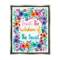 thumbnail image 1 of Stupell Industries Wisdom of Heart Phrase Botanical & Floral Painting Gray Floater Framed Canvas Art Print Wall Art, 17 x 21, 1 of 10