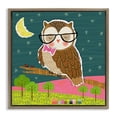 thumbnail image 1 of Stupell Industries Wise Owl on Branch Animals Painting Brown Floater Framed Canvas Art Print Wall Art, 18 x 18, 1 of 10