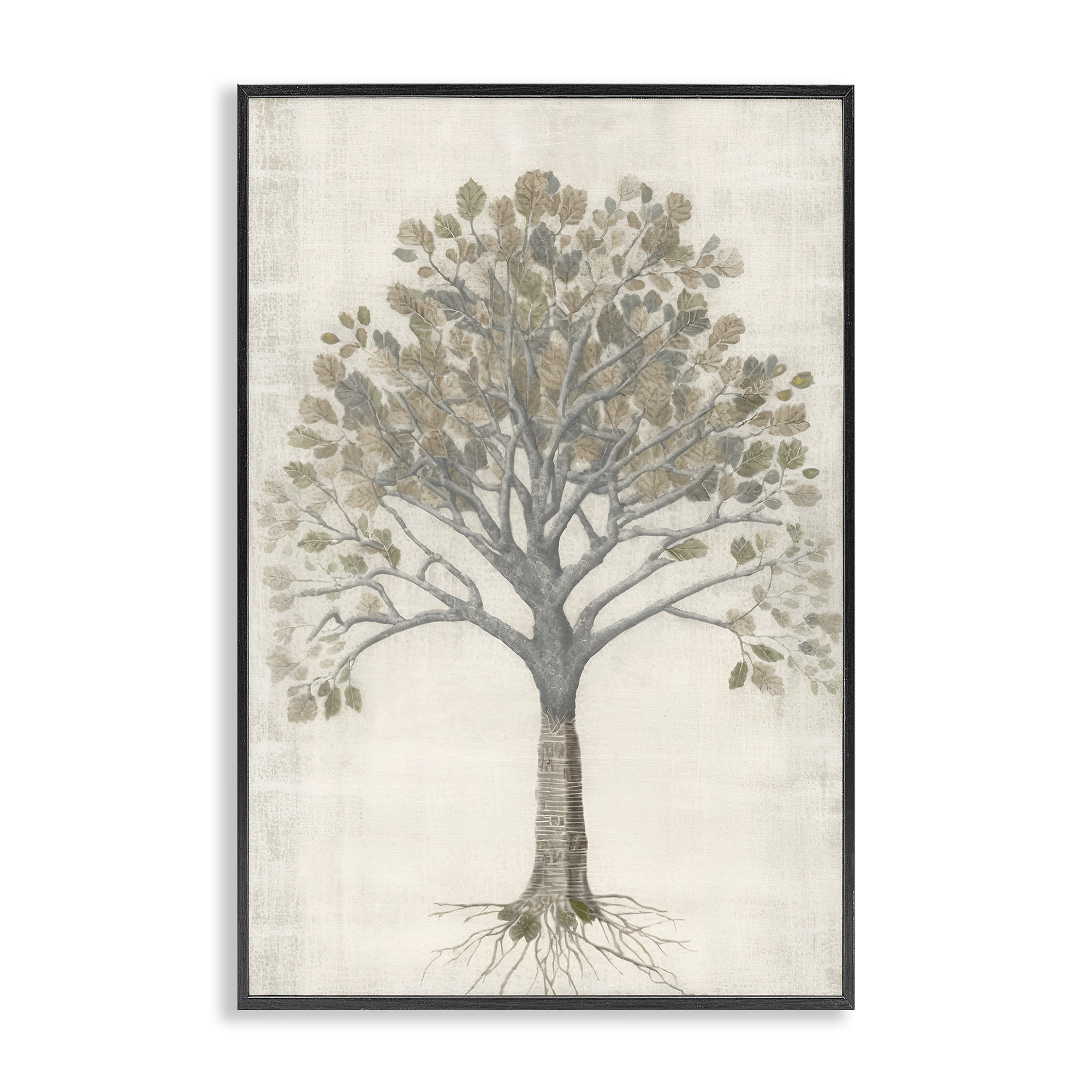 Stupell Industries Wise Tree Impression Botanical & Floral Drawing Black Framed Art Print Wall Art, 16 x 24