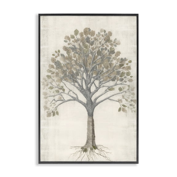 Stupell Industries Wise Tree Impression Botanical & Floral Drawing Black Framed Art Print Wall Art, 20 x 30