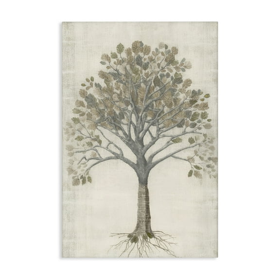 Stupell Industries Wise Tree Impression Botanical & Floral Drawing Gallery Wrapped Canvas Art Print Wall Art, 16 x 24