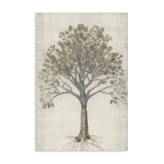 Stupell Industries Wise Tree Impression Botanical & Floral Drawing Gallery Wrapped Canvas Art Print Wall Art, 24 x 36