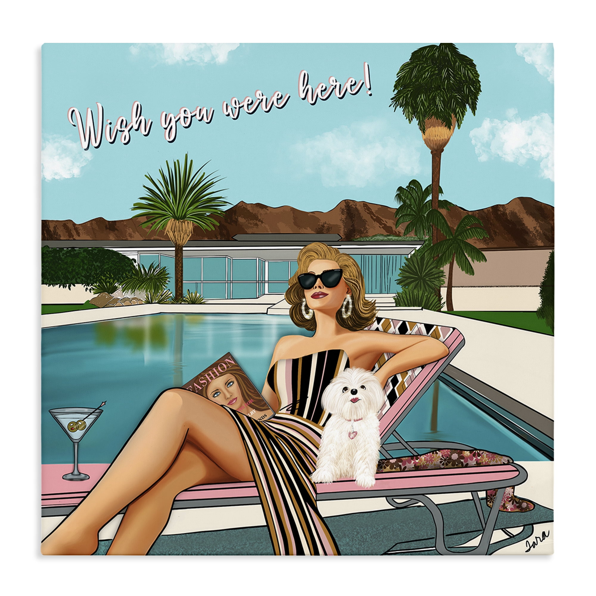 Stupell Industries Wish You Were Here Palm Springs Canvas Wall Art, design by Tara Boone