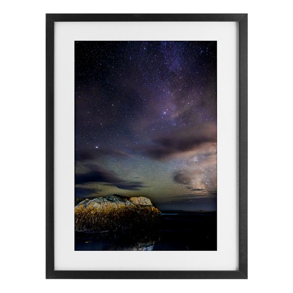Stupell Industries Wishes And Dreams Starry Sky Black Framed Print Under Glass design by Sean Greenough, 20 x 14