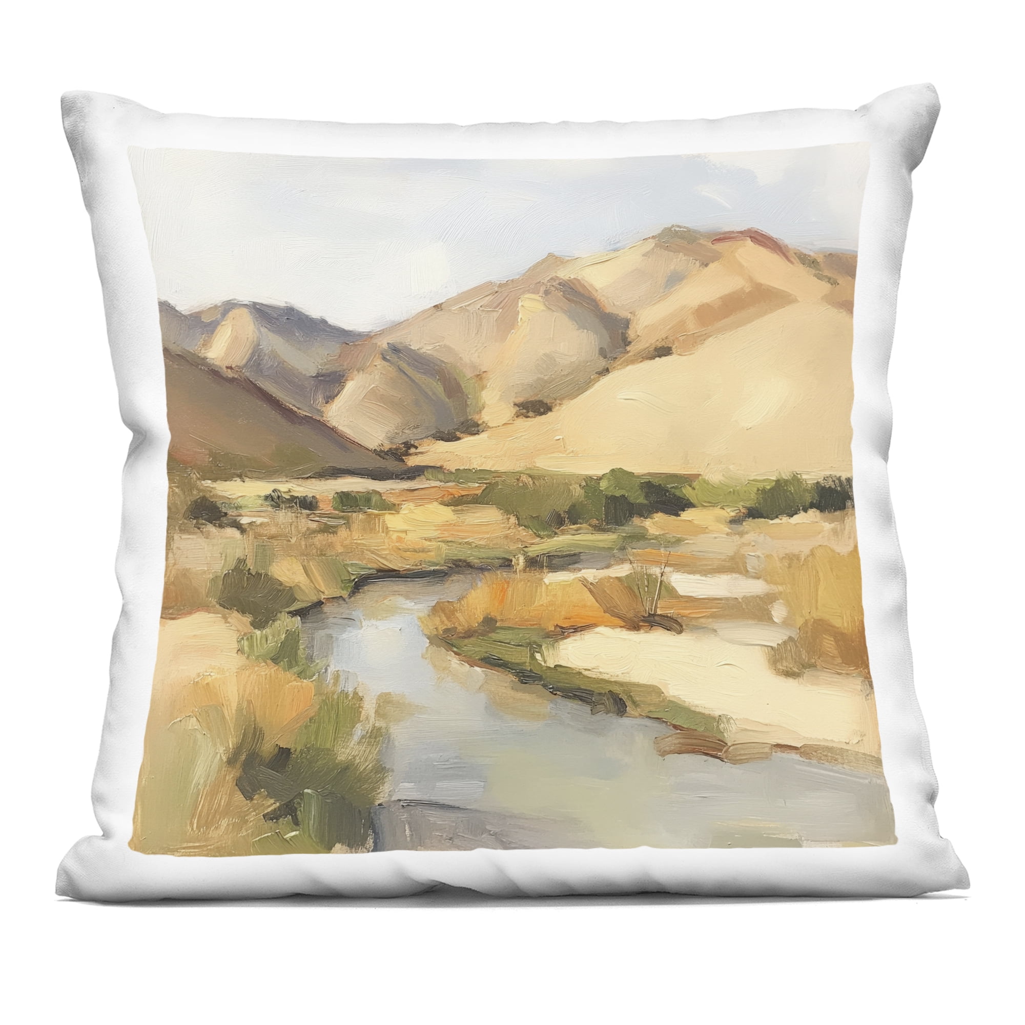 Stupell Industries Wispy Desert River Decorative Printed Throw Pillow, design by Petal Prints Design, 18 x 7 x 18