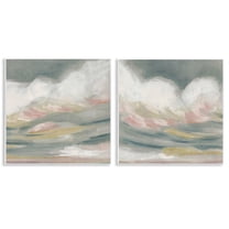 Stupell Industries Wispy Pink Mountains Abstract Painting Unframed Art Print Wall Art, 12 x 12, Set of 2