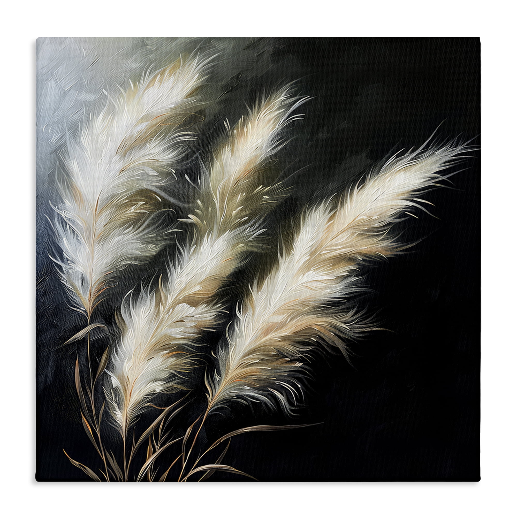 Stupell Industries Wispy Wheat Stalks Plants & Flowers Painting Wrapped Canvas Art Print Wall Art, 30 x 30
