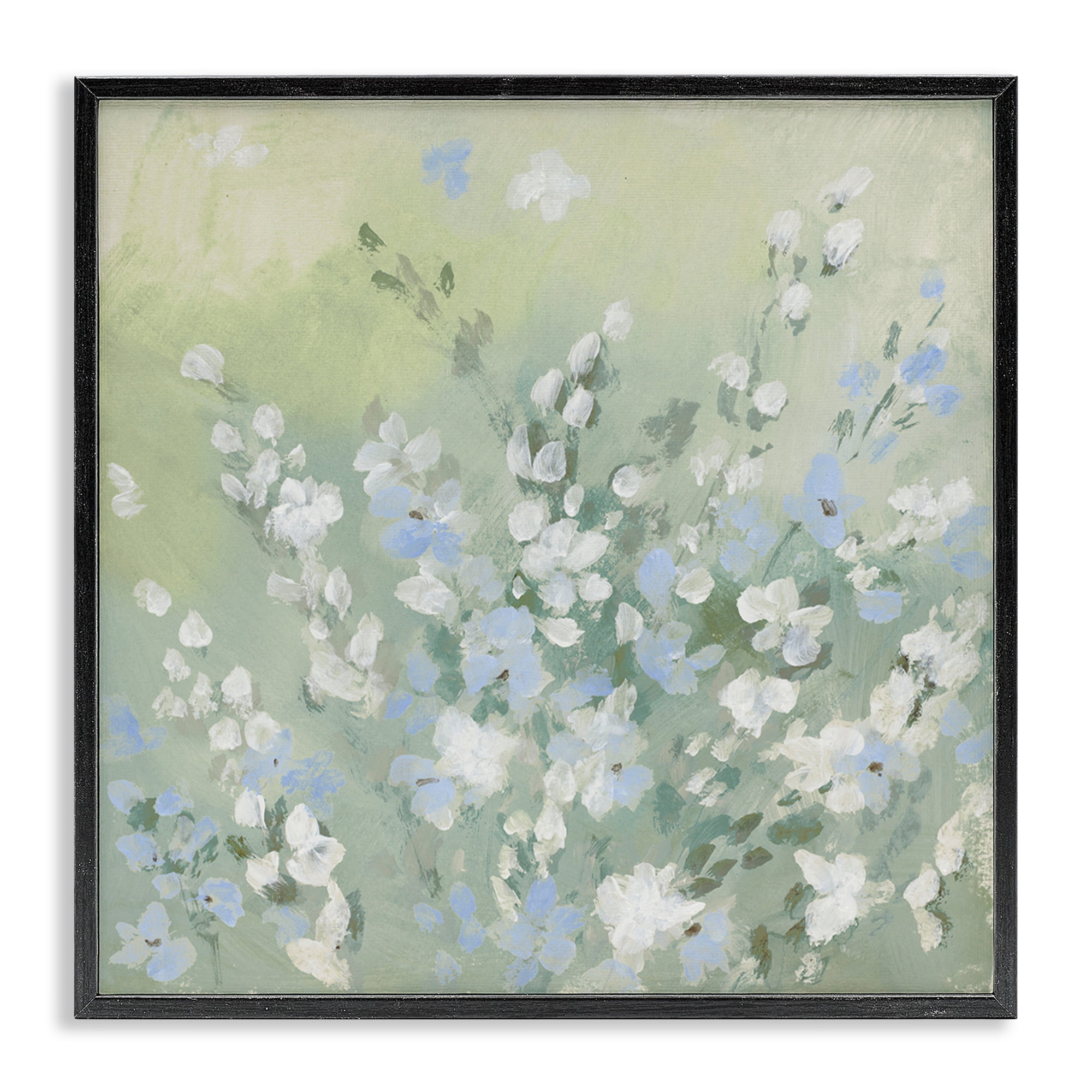 Stupell Industries Wispy Willows White Wildflowers Floral & Botanical Painting Black Framed Art Print Wall Art, 24 x 24