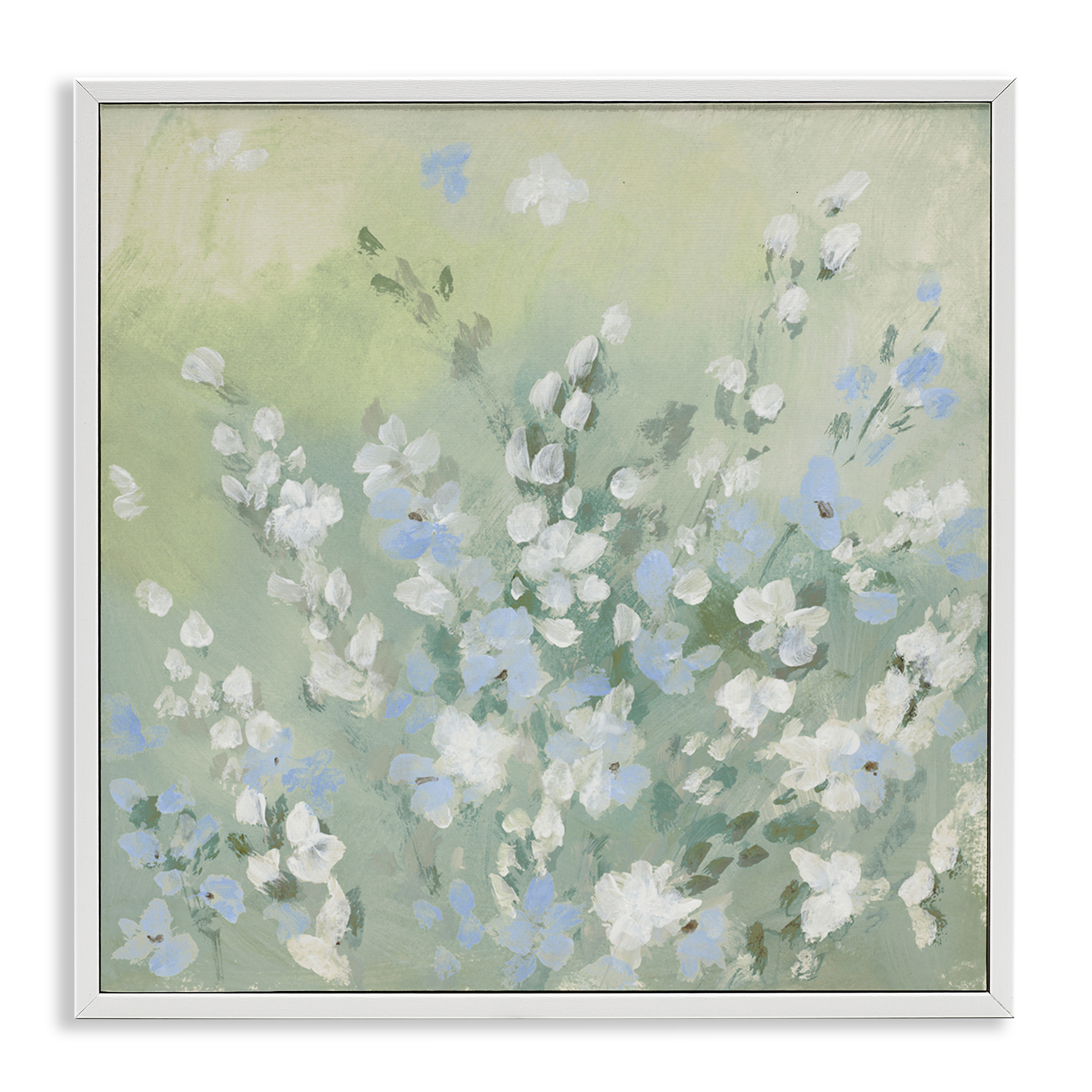 Stupell Industries Wispy Willows White Wildflowers Floral & Botanical Painting White Framed Art Print Wall Art, 17 x 17