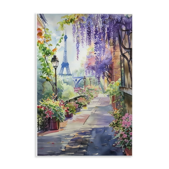 Stupell Industries Wisteria Walkway in Paris Wall Plaque Art design by LSR Creative Studio, 15 x 10