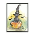 thumbnail image 1 of Stupell Industries Witch Cat on Pumpkin Holiday Painting Black Framed Art Print Wall Art, 16 x 20, 1 of 8