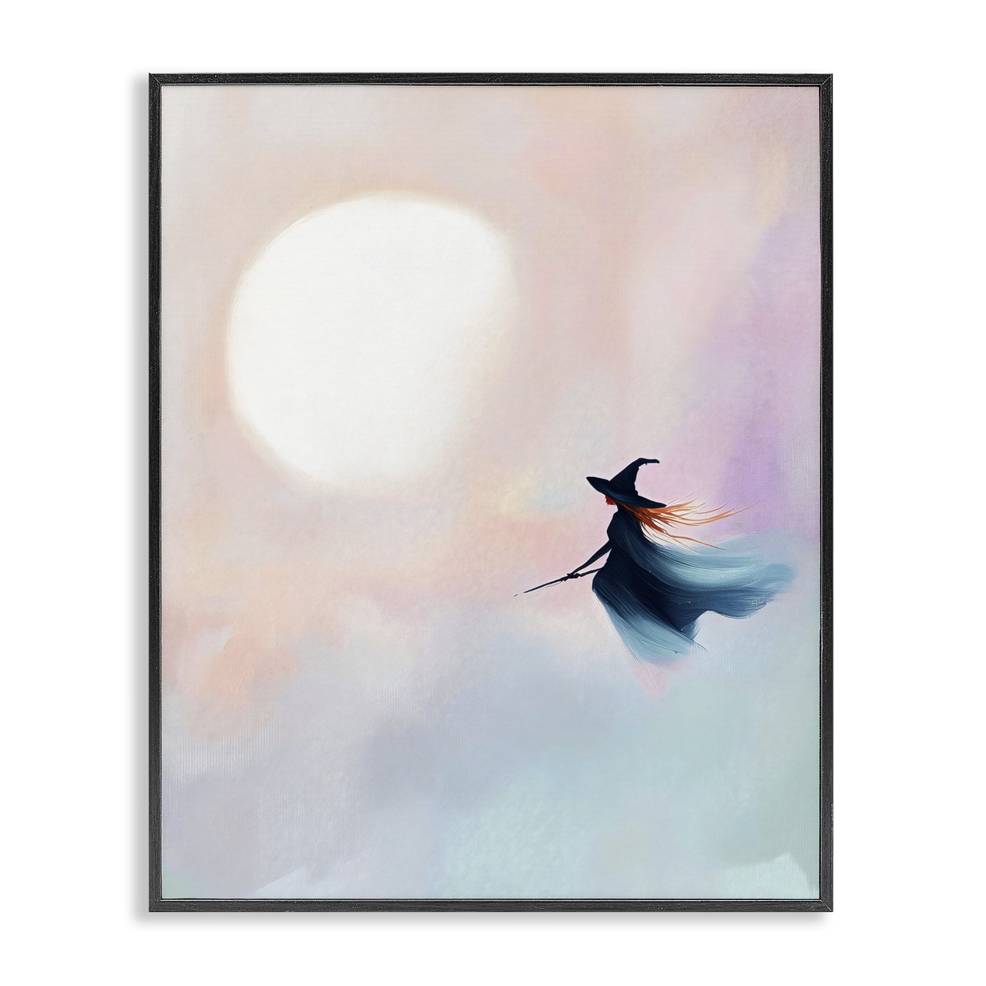 Stupell Industries Witch Flying at Sunset Black Framed Giclee Art, design by The Prints Vibe