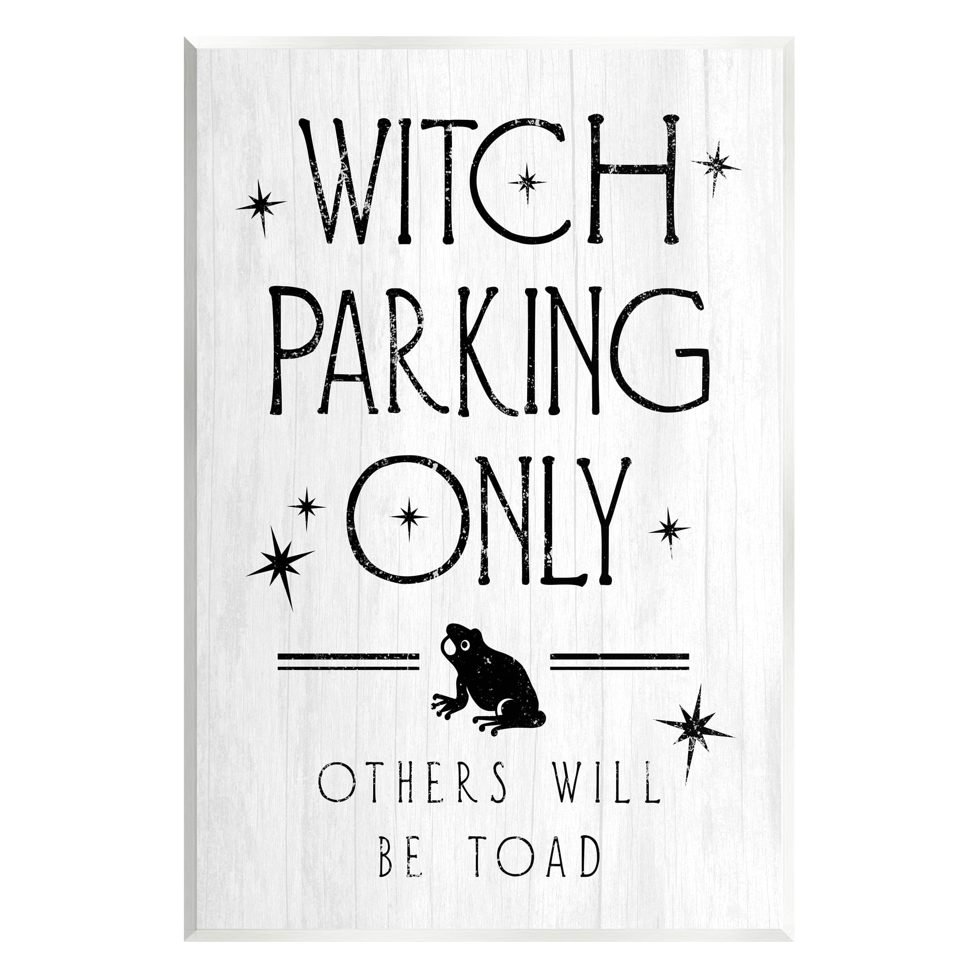 Stupell Industries Witch Parking Humorous Halloween Toad Grain Pattern Graphic Art Unframed Art Print Wall Art, Design by Daphne Polselli