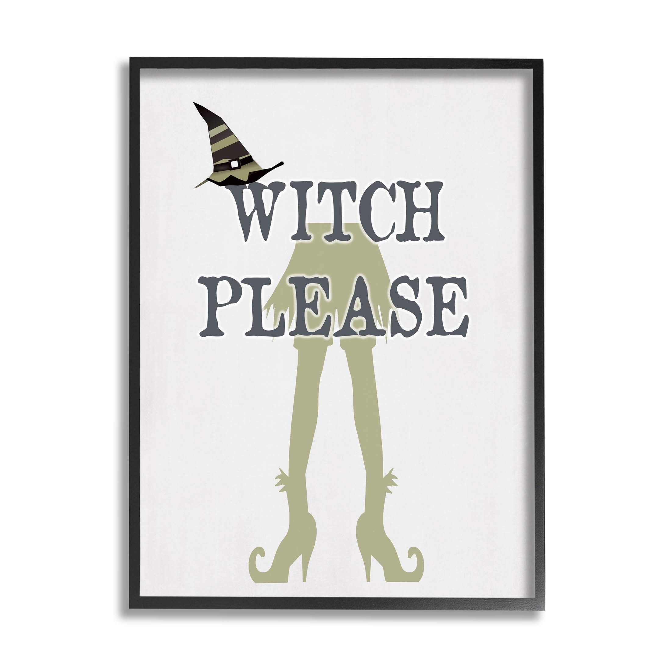 Stupell Industries Witch Please Funny Phrase Graphic Art Black Framed Art Print Wall Art, Design by Lauren Rader