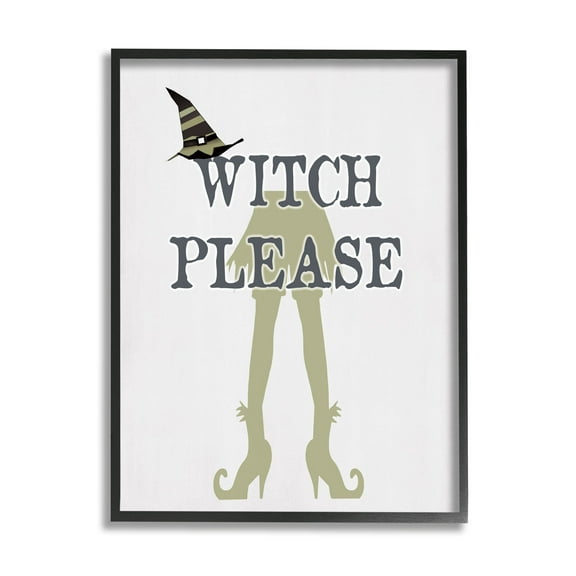 Stupell Industries Witch Please Funny Phrase Graphic Art Black Framed Art Print Wall Art, Design by Lauren Rader