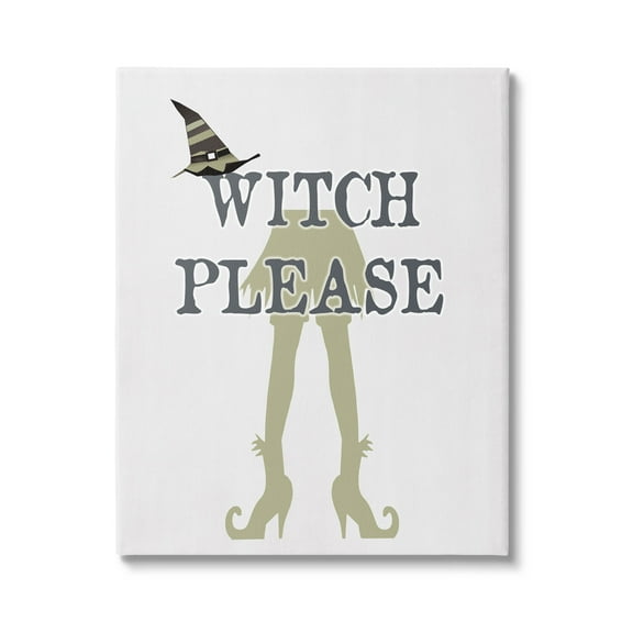 Stupell Industries Witch Please Funny Phrase Graphic Art Gallery Wrapped Canvas Print Wall Art, Design by Lauren Rader