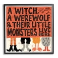 thumbnail image 1 of Stupell Industries Witch Werewolf Little Monsters Live Here Halloween Family, 12 x 12, Design by Kyra Brown, 1 of 5