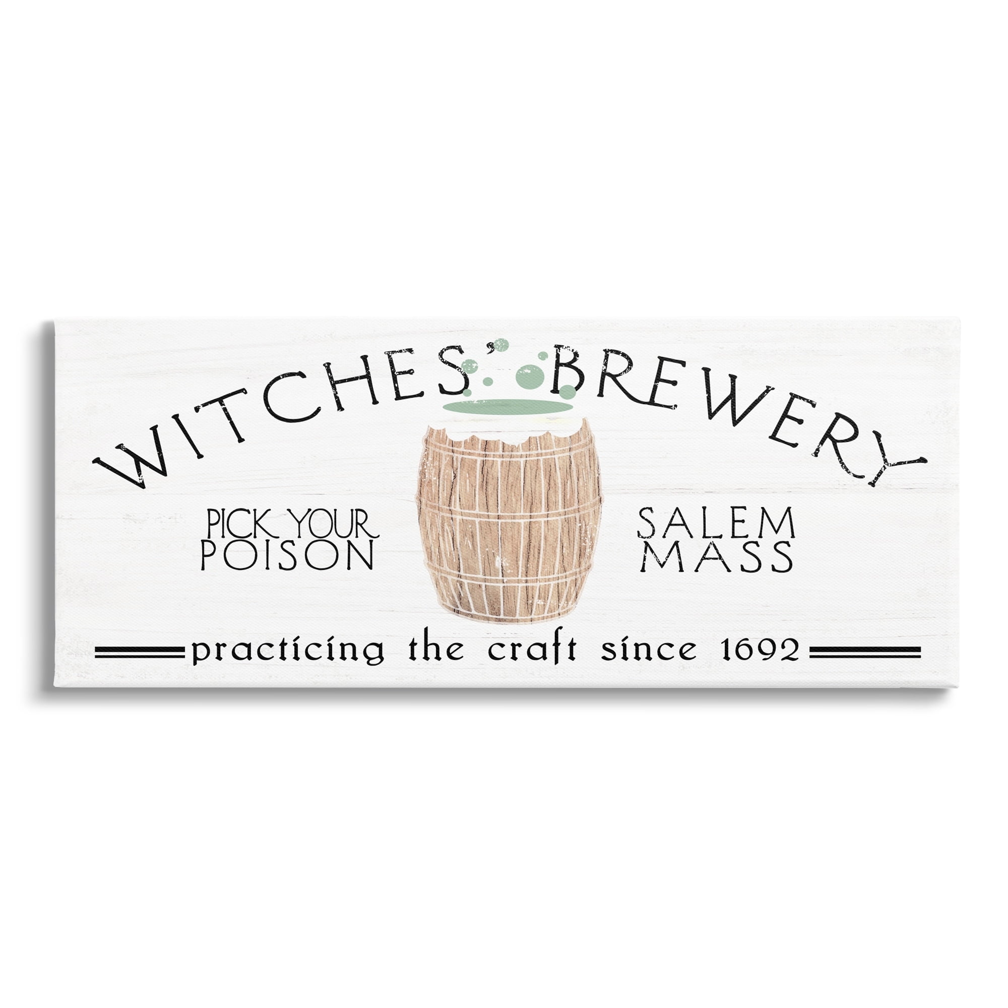 Stupell Industries Witches Brewery Seasonal Halloween Vintage Salem Sign Graphic Art Gallery Wrapped Canvas Print Wall Art, Design by Daphne Polselli