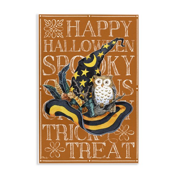 Witchy Hat & Owl Phrases Wall Plaque Art, 10 x 15, Made In USA