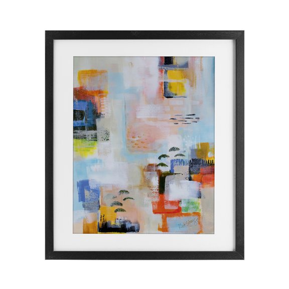 Stupell Industries With A View Abstract Black Framed Print Under Glass design by Katherine Irvin, 16 x 13