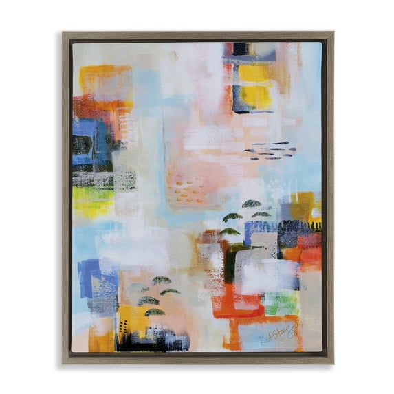 Stupell Industries Modern With A View Abstract Brown Floating Frame Canvas Art, 17 x 21, by Katherine Irvin