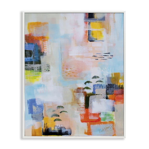 Stupell Industries With A View Abstract White Framed Giclee Art design by Katherine Irvin, 20 x 16