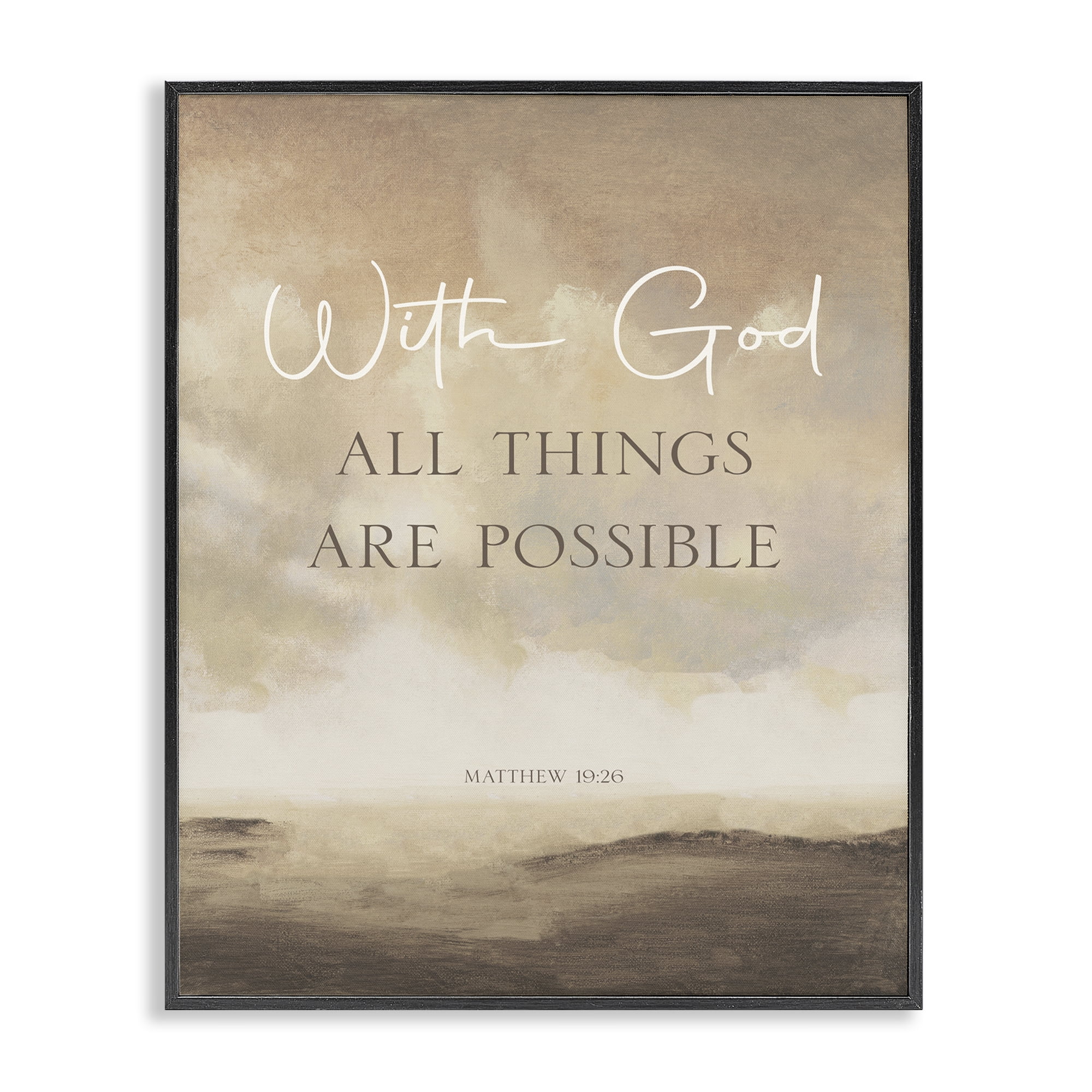 Stupell Industries With God Matthew Proverb Black Framed Giclee Art, design by John Spaeth