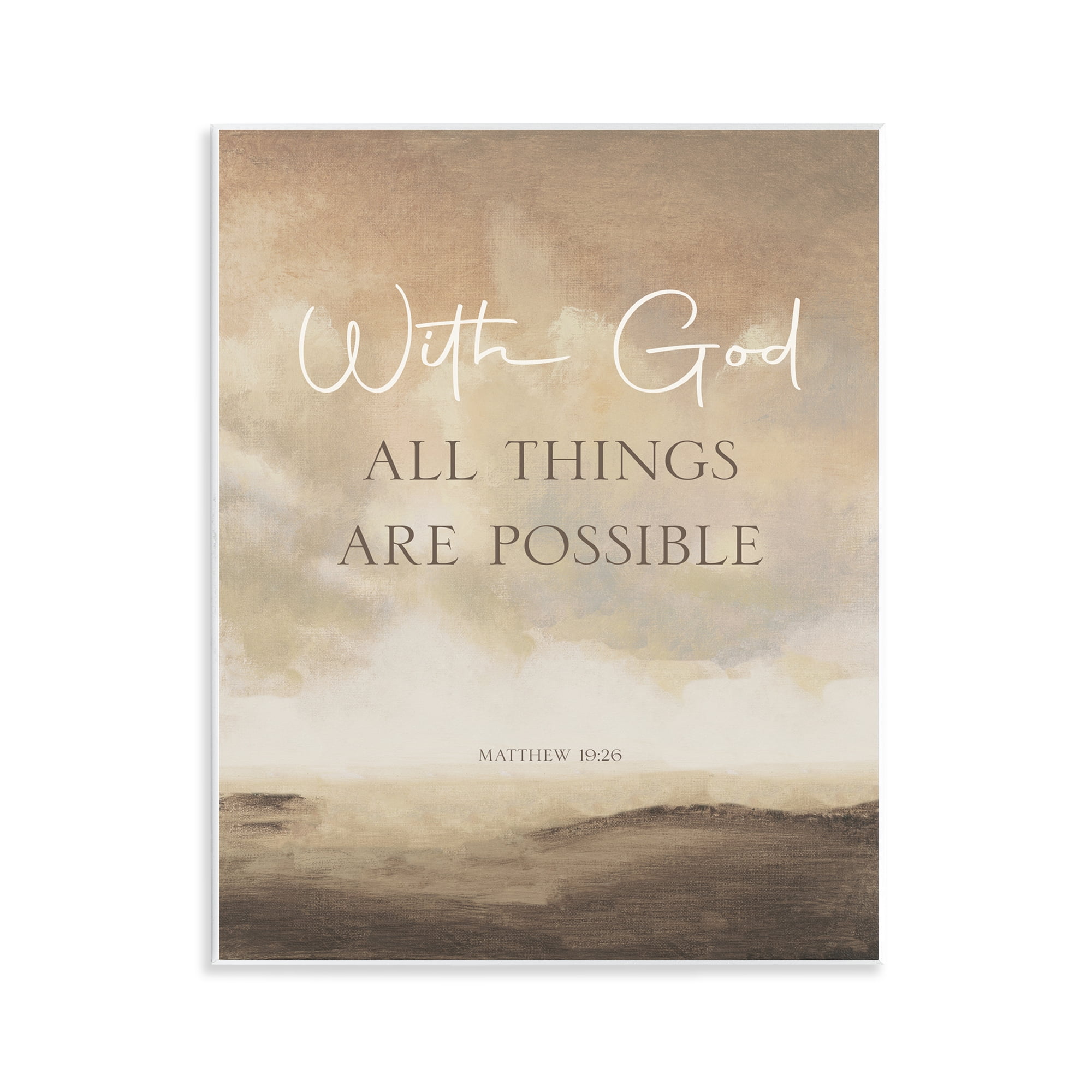 Stupell Industries With God Matthew Proverb Wall Plaque Art, design by John Spaeth