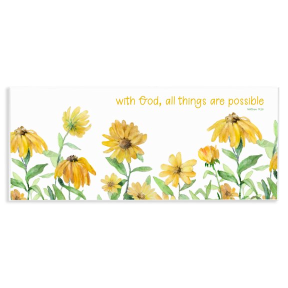 Stupell Industries With God Proverb & Daisies Wall Plaque Art, design by Lanie Loreth