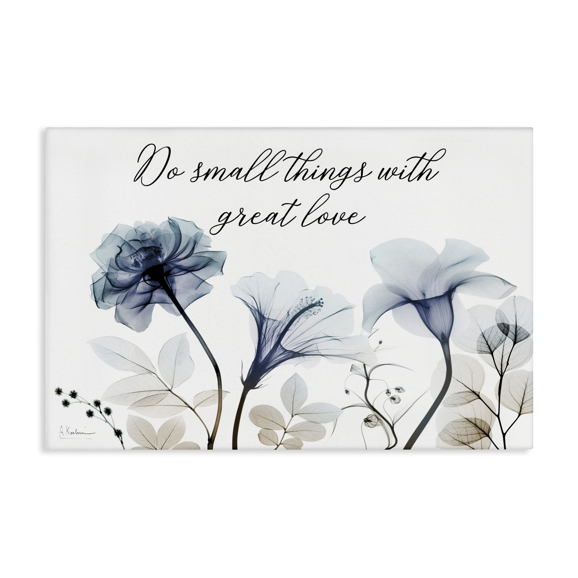 Stupell Industries With Great Love Floral Religious Painting Gallery Wrapped Canvas Art Print Wall Art, 45 x 30