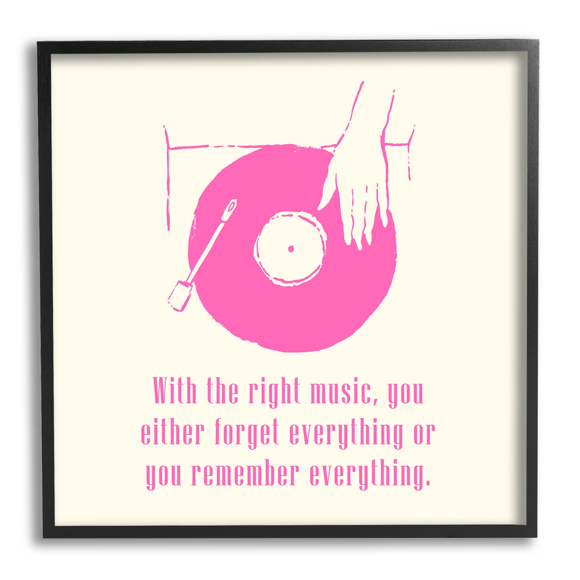 Stupell Industries With The Right Music DJ Turntable Graphic Art Black Framed Art Print Wall Art, Design by Melissa Wang